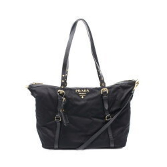 Prada TESSUTOSAFFIANO tote bag nylon Saffiano leather black - Picture 1 of 7